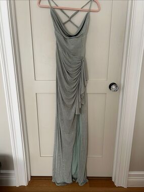 Sage Chelsea Maxi Dress by velvi - Light Green Cowl Neck